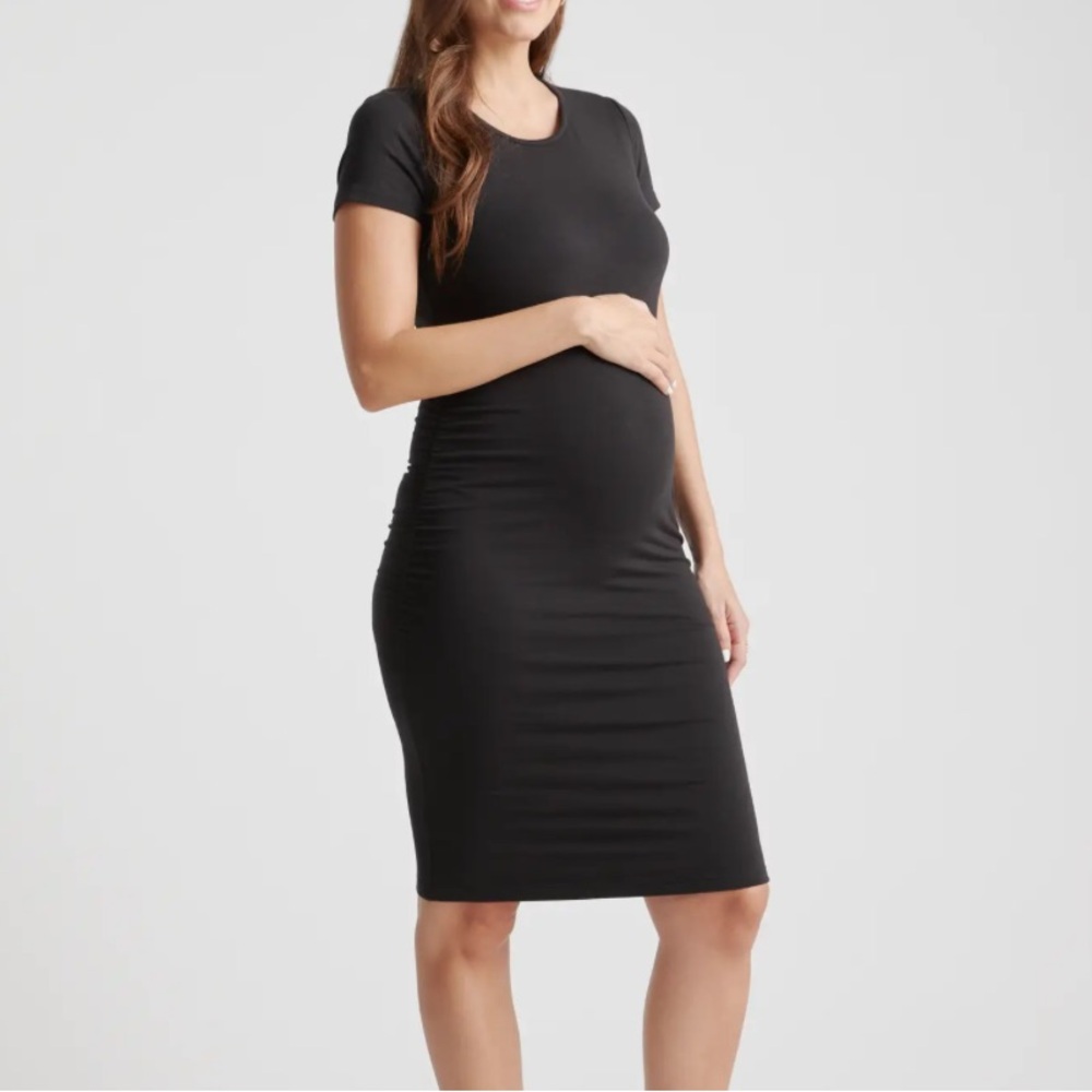 Quince Tencel Jersey Maternity Ruched Dress